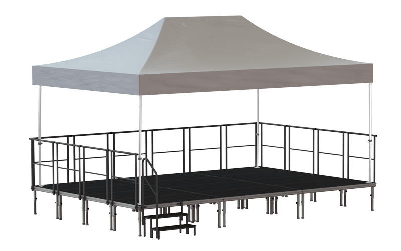 Komplettbühne 24qm mit Faltzelt-Überdachung